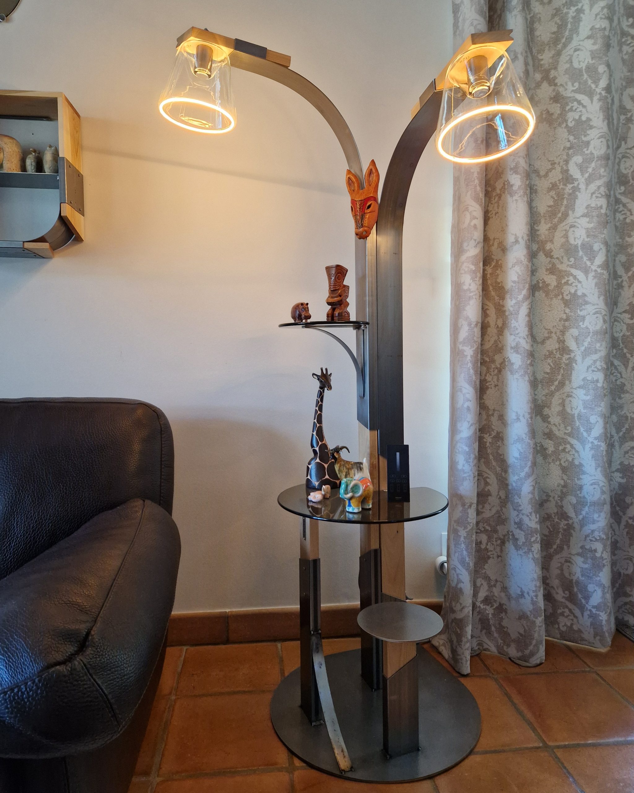 lampadaire double métal design kevoe