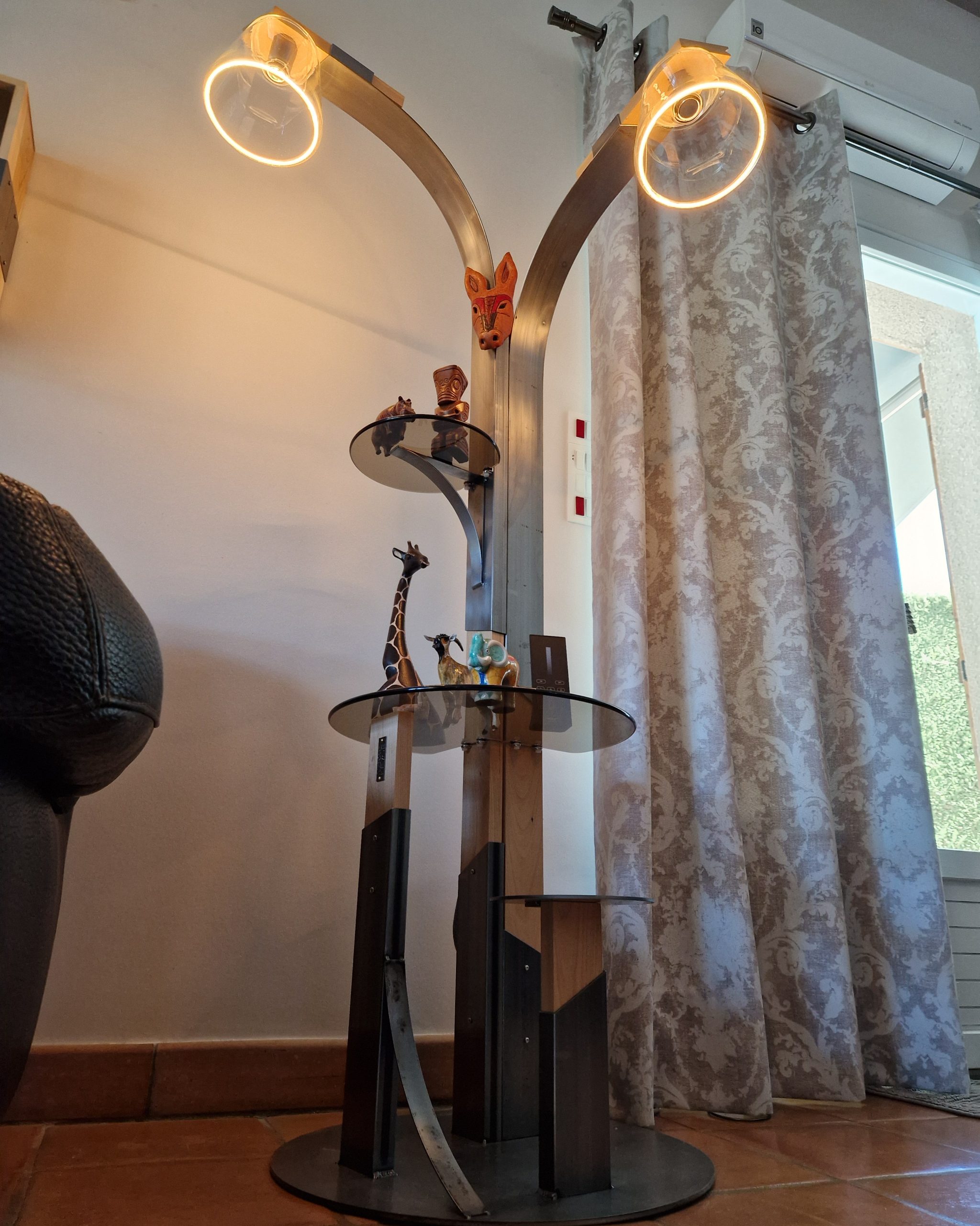 lampadaire double métal design unique kevoe