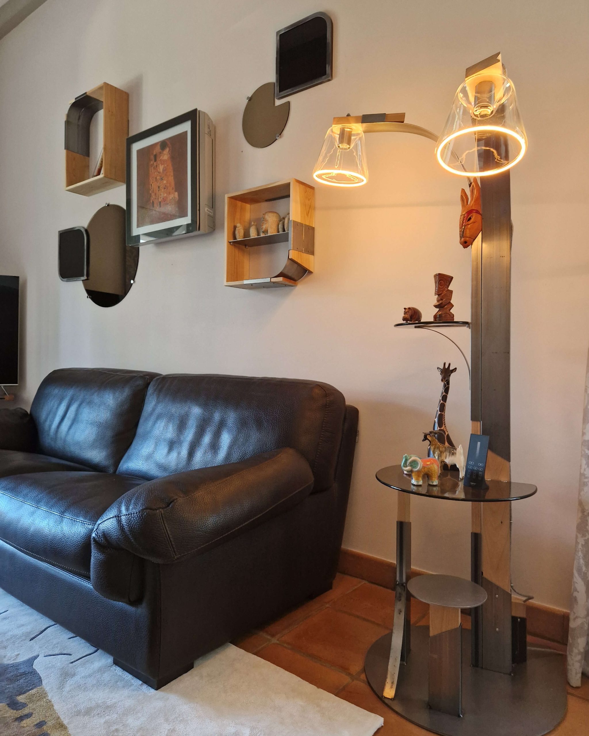 lampaire double design mural décoratif