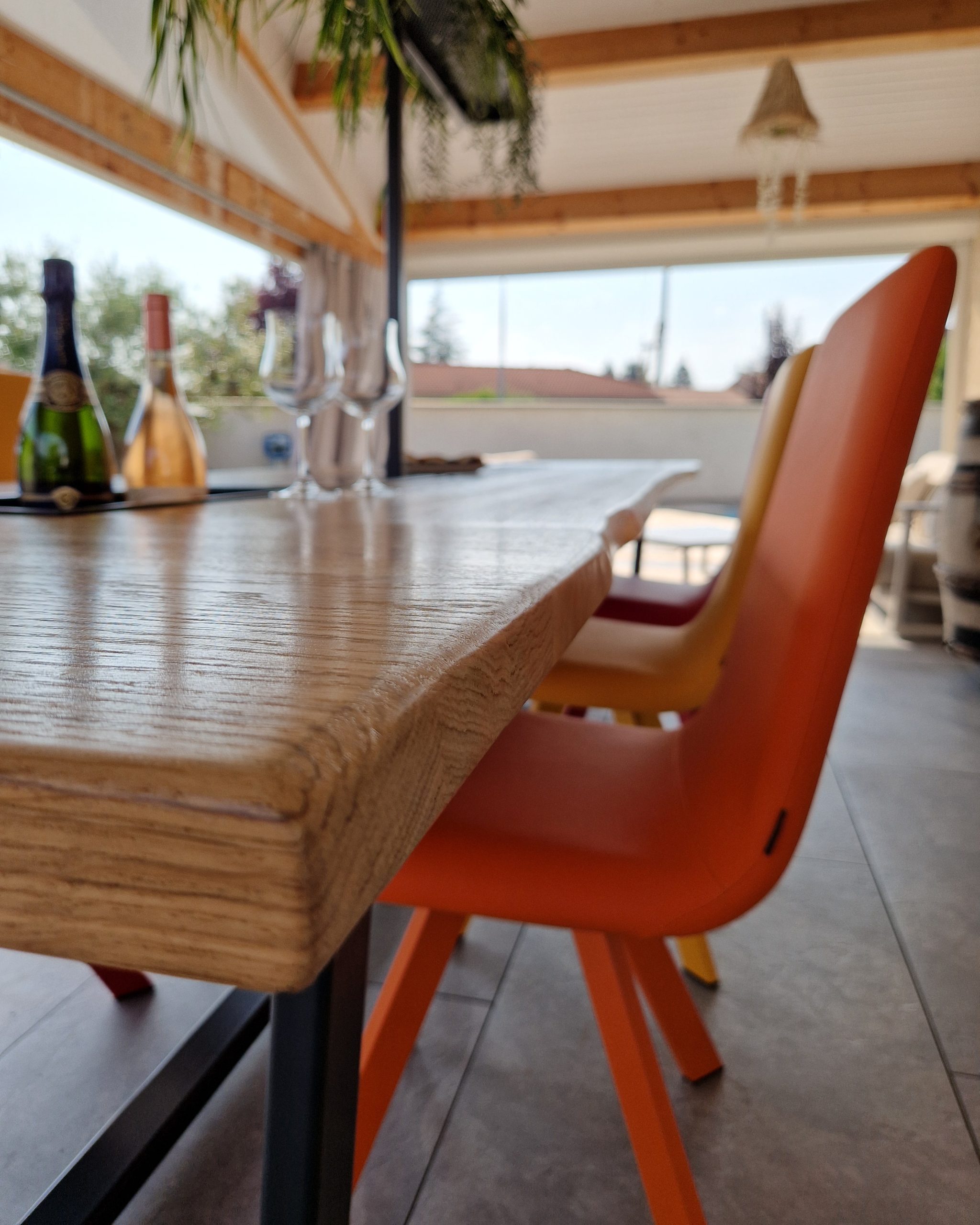 table à manger bois bord naturel live edge