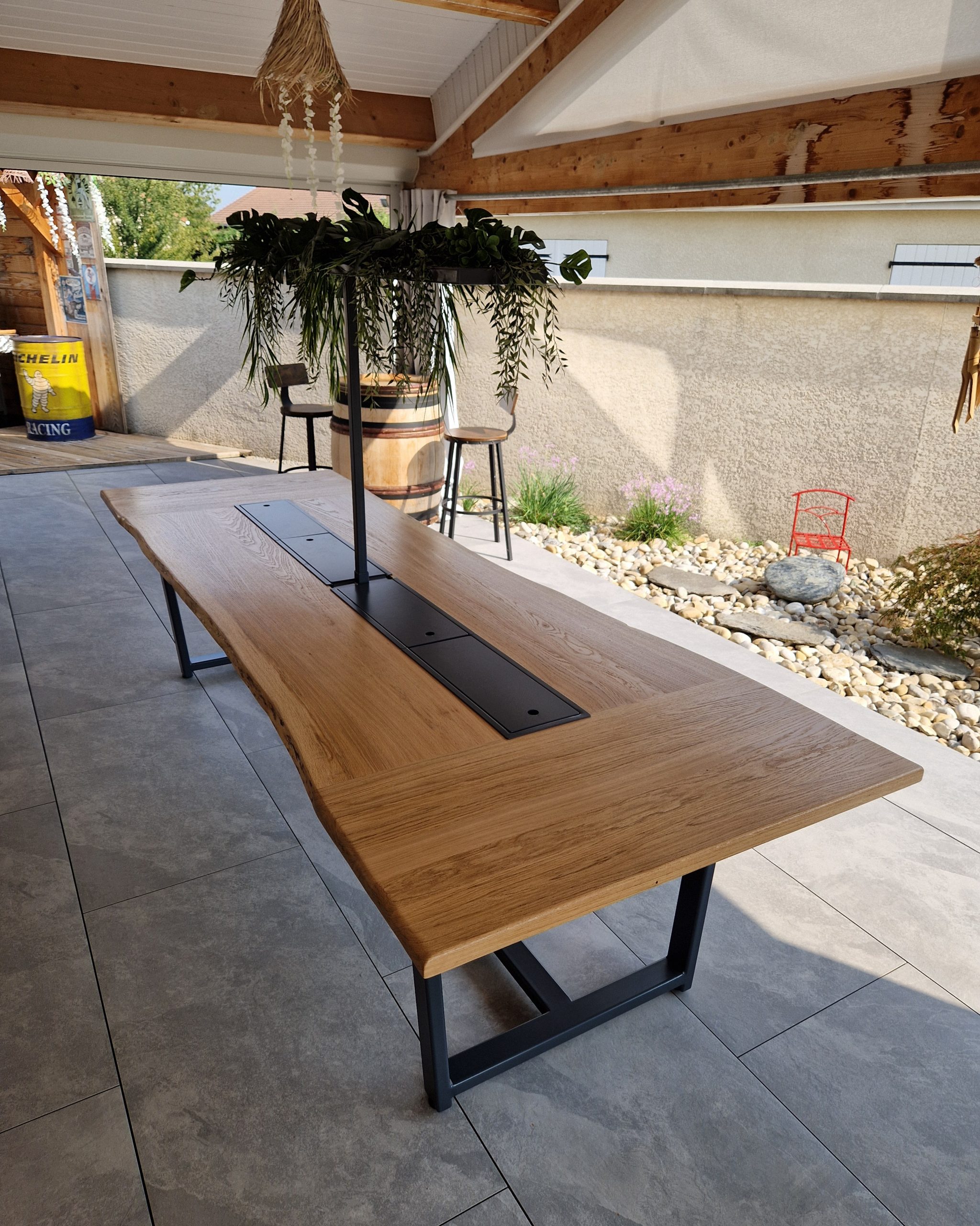 table à manger bois metal exterieur 3m kevoeC